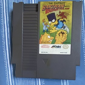 Simpsons Bartman Meets Radioactive Man NES box, manual, rare two tone cartridge