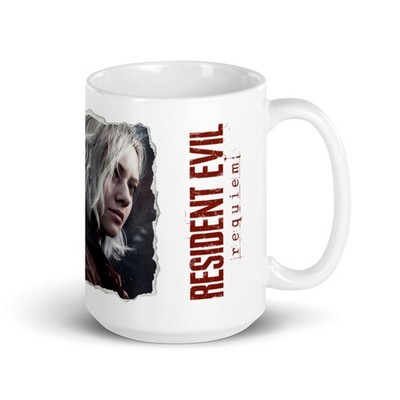 Resident Evil Requiem Mug 15oz - Leon S. Kennedy Biohazard Coffee Cup Gift.
