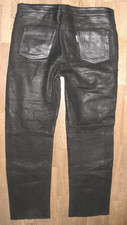 / CHEYENNE /  Herren- LEDERJEANS / Nubuk- Lederhose in schwarz in W36 / L32