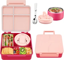Bento Lunch Box for Kids with 8Oz Soup Thermo,Kids Leakproof Lunch Food Containe