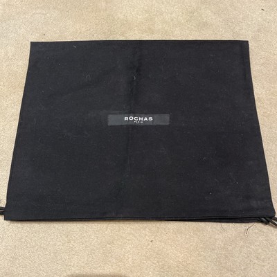 Authentic Rochas Paris Black Cloth Drawstring Shoe Dust Bag Boots 15.5x25.25