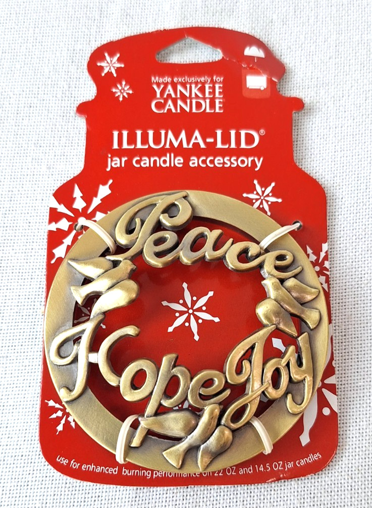 Yankee Candle Illuma Lid Jar Topper Peace, Hope, Joy Christmas, Holiday 2007