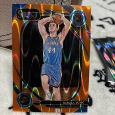 2024-25 Panini Select Nikola Topić Orange Flash Prizm RC Courtside #286 Thunder