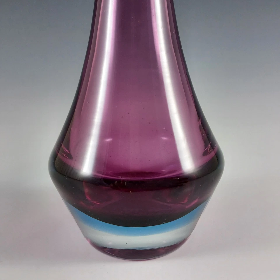 Murano Sommerso Vintage Purple & Blue Glass Stem Vase - image 2 of 4