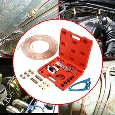 25 FT 3/16 Copper Coated Brake Line Tube Bender Single Double Flaring Tool KIt