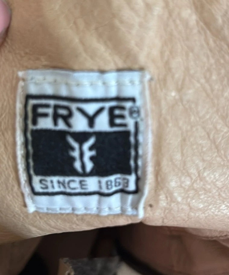 Frye Harlow Lace Up Boots Womens Size 8.5M Brown Distressed Leather Heels - Imagem 3 de 4