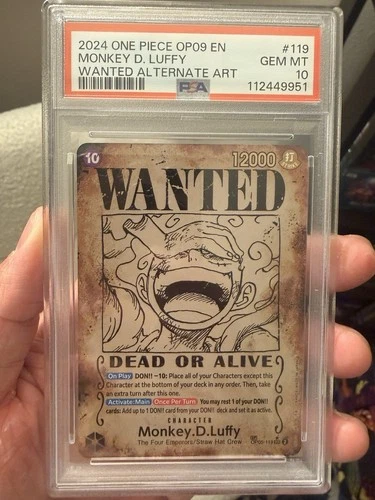 2024 One Piece Monkey D. Luffy Wanted OP09 EN. Alternate Art SP! OP05-119 PSA-10