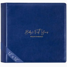 Keepsake Baby Memory Book Boy Girl   Timeless Leather-Bound Milestone Journal