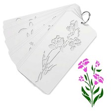 Blumen Schablonen Set 22x10,5 cm DIY Blumenkranz wei&szlig; A301-97811 14 Pcs