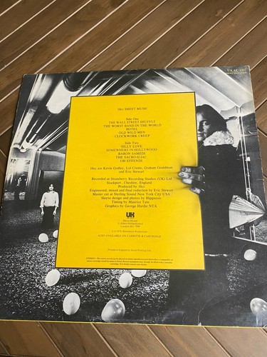 10cc - Sheet Music - Vinyl LP + Lyric Sheet UKAL 1007 Excellent Condition - Picture 2 of 4
