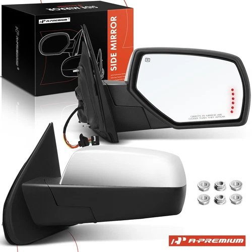 A-Premium 2x & Chrome Power Towing Mirror Heated for Chevy Silverado 1500 14-18