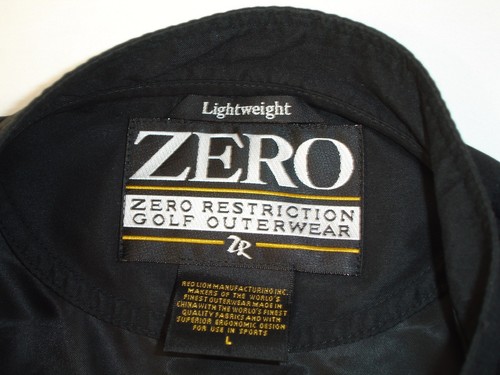Zero Restriction Mens L Lightweight Long Sleeve Quarter Snap Black Windbreaker - Picture 8 of 8