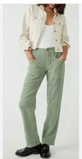 Free People Women s Big Hit Slouch Pant Oil Green Size Small
