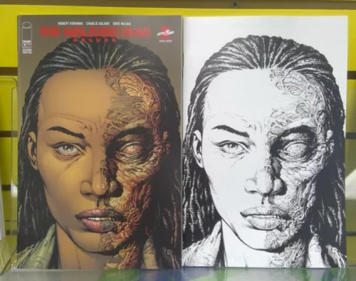 The Walking Dead Deluxe #9 2nd Printing 1:25 Finch Sketch + Regular Variant Set