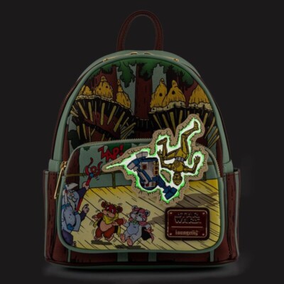 【Lounge Fly】Ewoks and Droids Glow in the Dark MiniBackpack Loungefly Exclusive Star Wars Ewoks and Droids Glow in the