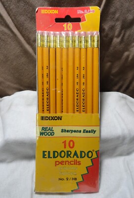 VINTAGE NOS 10 PACK DIXSON ELDORADO PENCILS/CRAYONS YELLOW No. 2/HB MADE IN USA