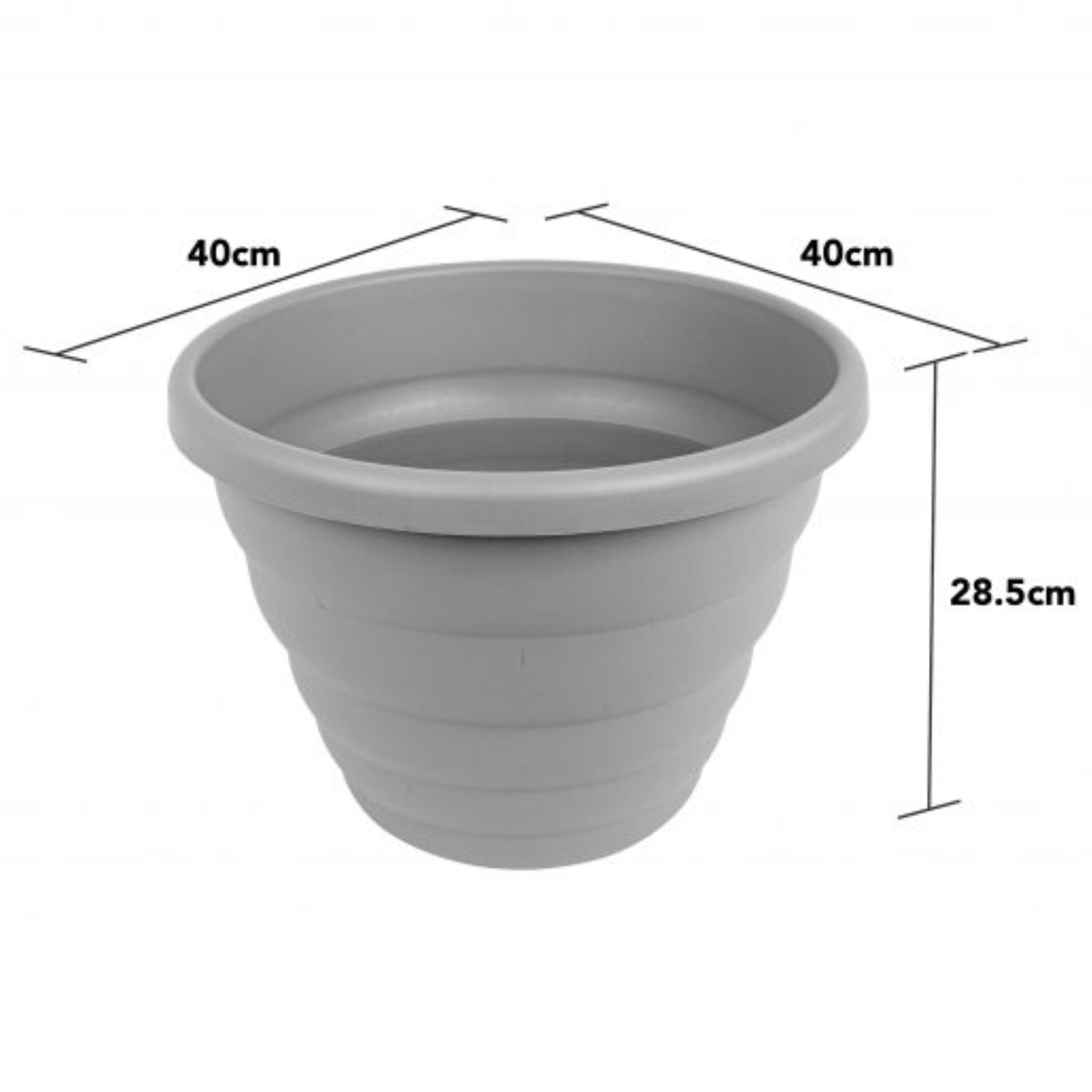 40cm Beehive Planter Round Plastic Flower Plant Pot Grey Herb Garden