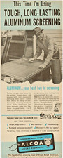 1949 Alcoa, Screening Made From Alcoa Alclad Aluminum Handyman Vintage Print Ad
