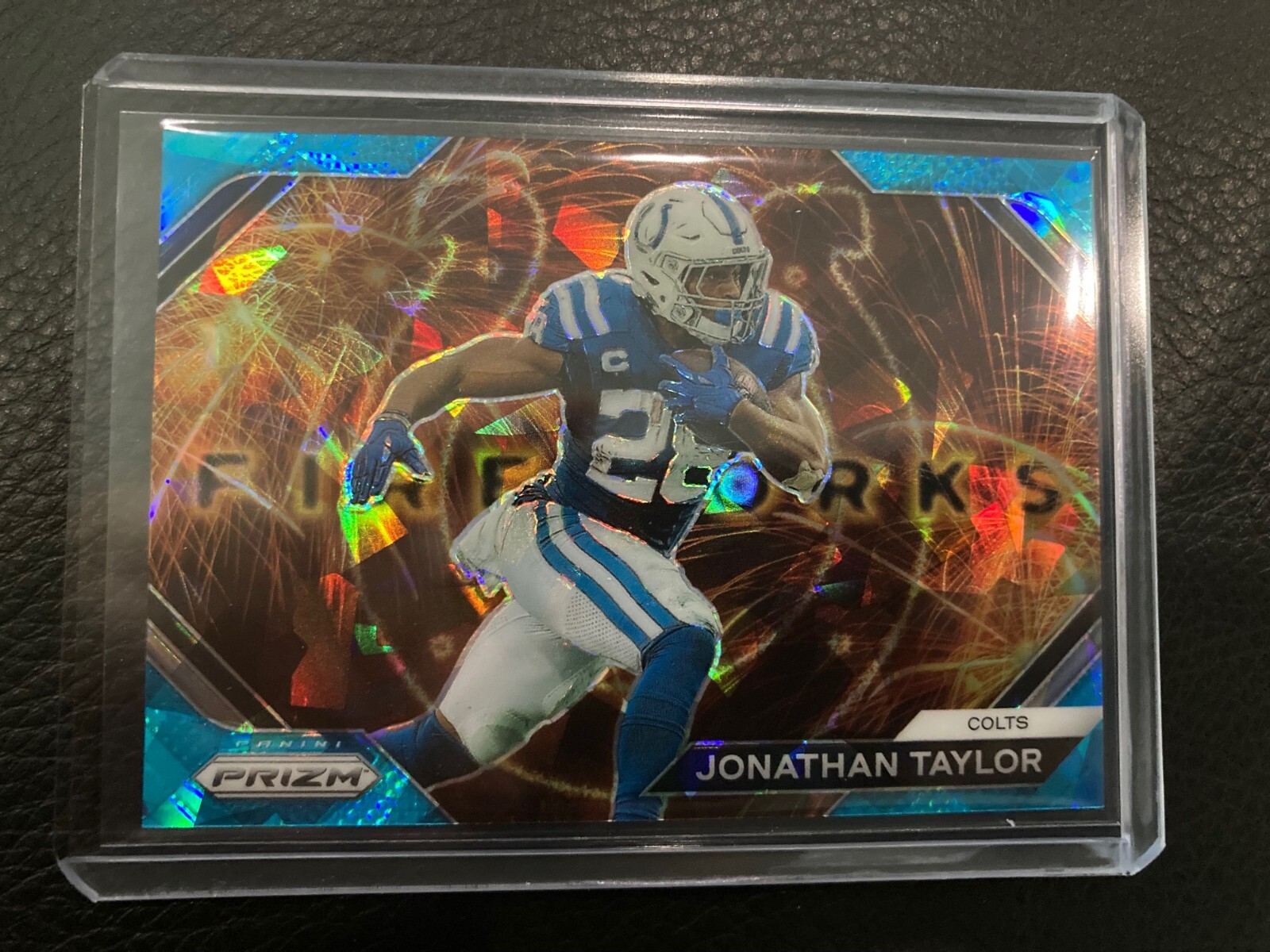 2023 Panini Prizm Jonathan Taylor Fireworks Insert Blue Ice 05/99 SP #F-16