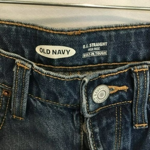 Old Navy Kids OG High Rise Button Front Unisex Jeans size 12 Medium Wash - Picture 4 of 9