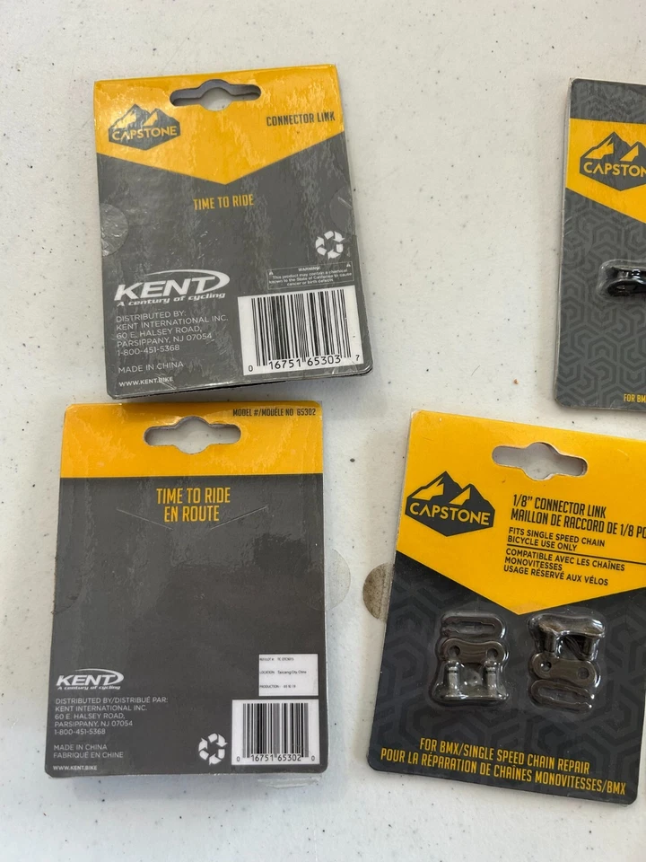 Paquete de 5 conectores de eslabones maestros de cadena de bicicleta Capstone Kent 3/32" 1/8" 65303 Foto 4 de 4