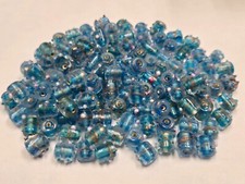 250 PCS BLUE FANCY TUBE GLASS GLASS BEADING BEADS 10MM
