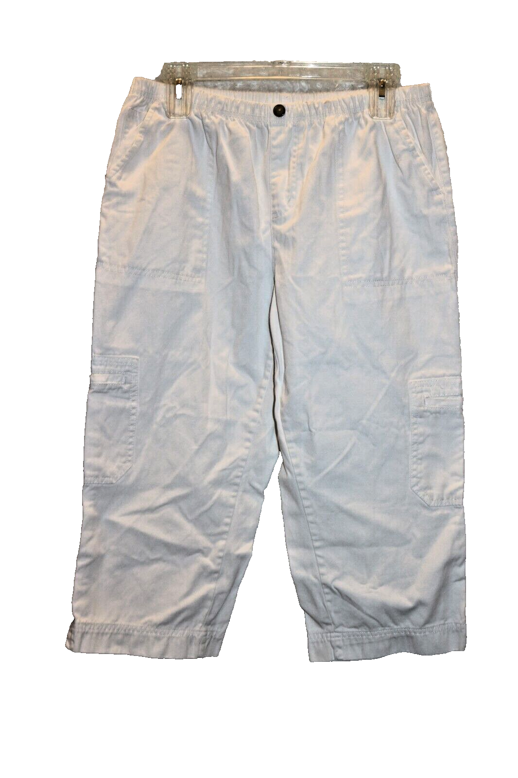 Mountain Lake women's white capri pants elastic waist pullon sz S