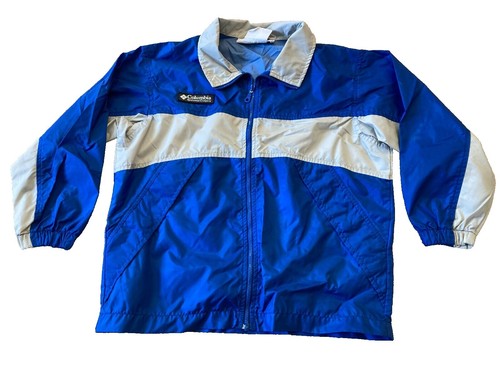 COLUMBIA Reversible Lightweight Hooded Zip Up Jacket Pockets Blue