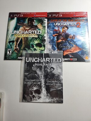 UNCHARTED 1 & UNCHARTED 2 PS3 bundle. New, sealed. Cardboard Sleeve Edition.