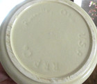 Vintage Roseville OH Spongeware Wheat Pattern RRP Co Crock Bean Pot Blue w/ Lid — photo 6