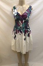 Eliza J Floral Print Sleeveless Dress Pleated Waist Size 2
