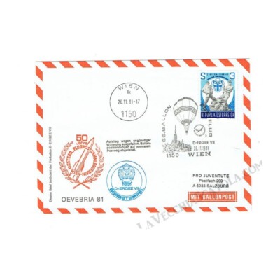 BL081 - 1981 Ballonpost No.66 Hot Balloon D-Ergee VII from Vienna