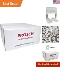 FROSCH Professional Tile Leveling Clips, 2000 Durable Plastic Pieces - 1/16"