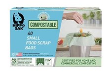 Compostable Small Food Scrap Bags, 40 Count with Dispenser