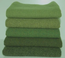 HAND DYED RUG HOOKING WOOL Mill-Dyed ~ "GREEN with ENVY-III" (5-pc. collection)