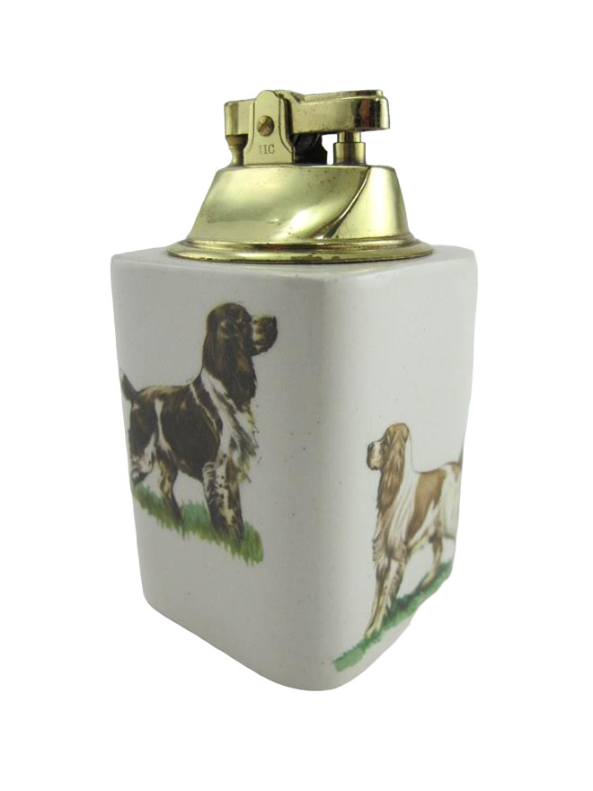 Royal Staffordshire Vintage England ENGLISH POINTER DOGS Fox Hunt Table Lighter