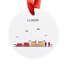 LUXOR EGYPT Skyline, Egyptian Travel, Personalized Round Acrylic Ornament Gift
