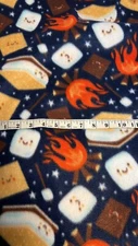 SMORES CAMPING  Fleece socks design sizes 5-11 womens unisex "Toasti Socks"