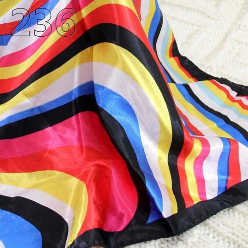 Vintage Ladies Women Silk Satin Scarves Ladies Small Square Wrap Head Shawl 236 - Picture 3 of 24