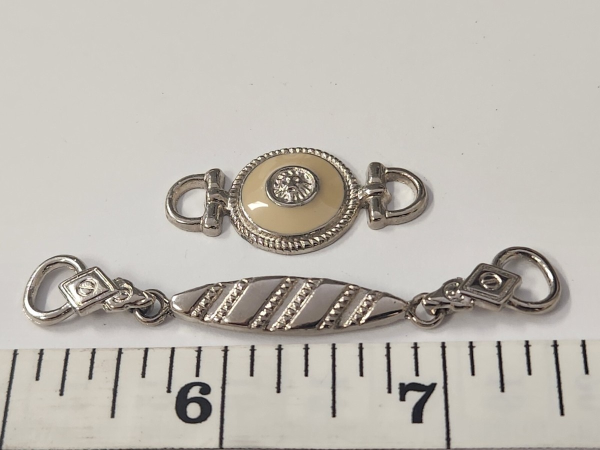 2 Vintage Decorative Sew in Applique Silver Metal Made in Japan