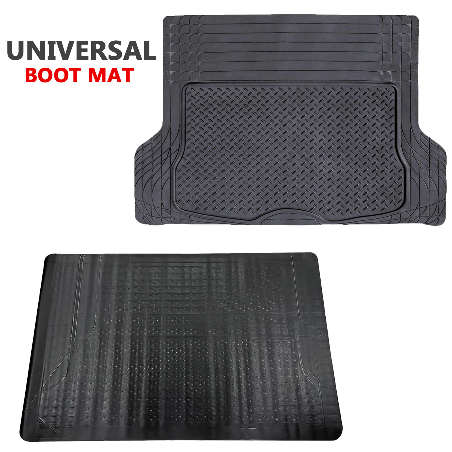 Universal Car Boot Mat Rubber Protector Non Slip Large Lightweight Cut