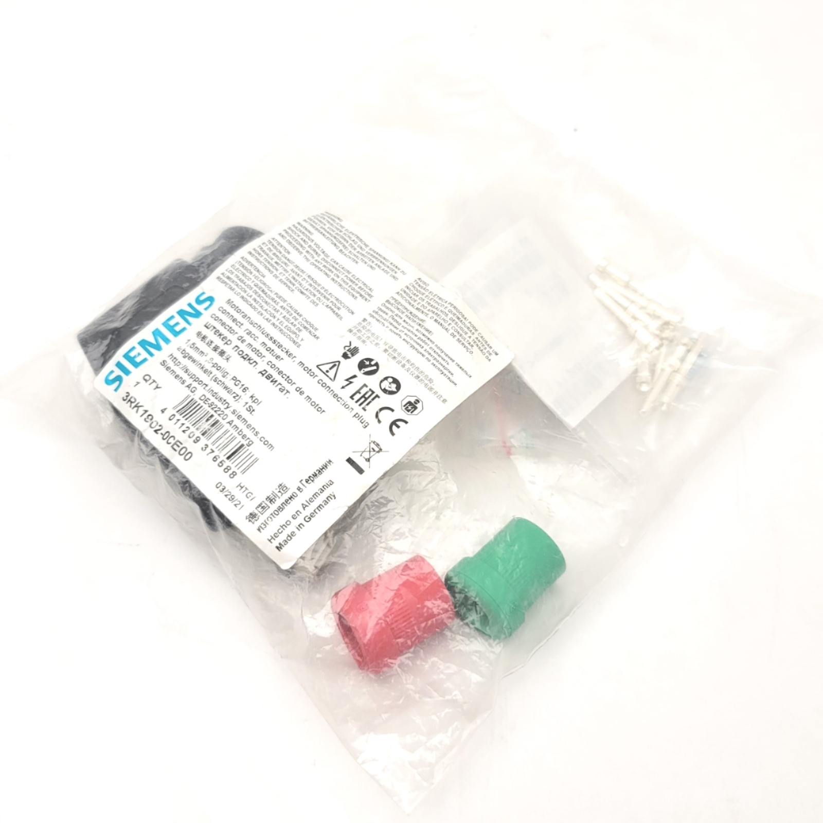 Siemens 3RK1902-0CE00 Motor Connector Set 9-Pole 8x1.5mm2 With PG16 Cable Entry