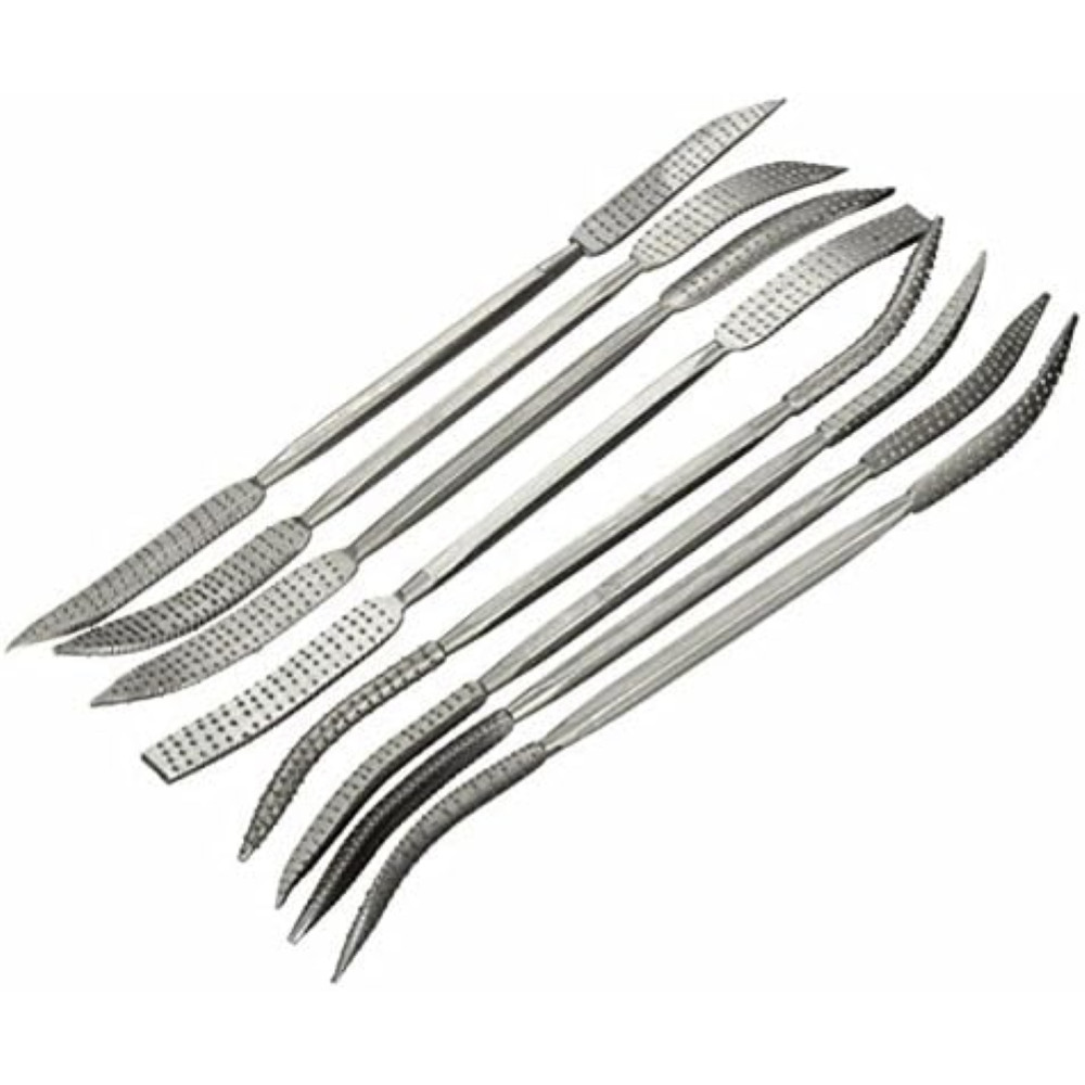 EsportsMJJ 8Pcs 190Mm Mestieri Riffler Doppia Finito Grossolana Legno Raspa File