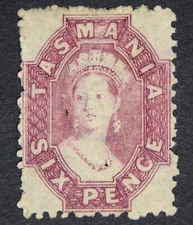 AUSTRALIA, TASMANIA, SG76 1869 6d Reddish Mauve, Mint MLH