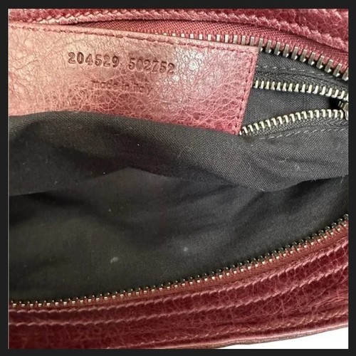 Balenciaga City distressed leather shoulder bag DARK RED/MAROON/CRANBERRY color - Picture 16 of 20