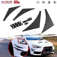 4Pcs Black Front Bumper Lip Diffuser Canards Splitter Universal Fit Car Truck