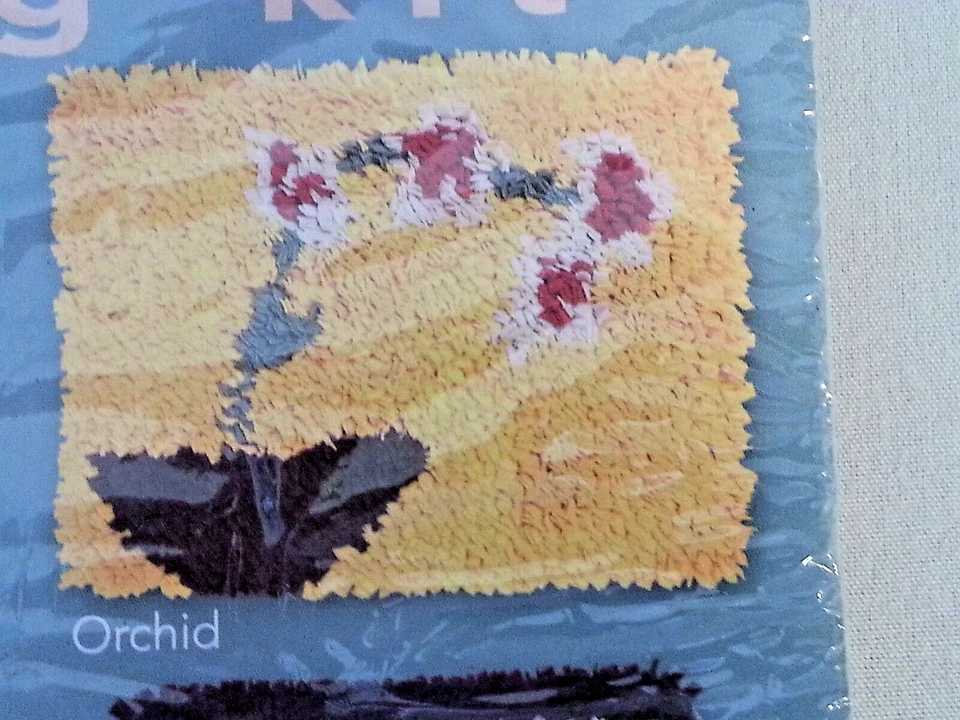 Kit de alfombra polar contemporánea enganchada artes de ocio florales de un solo tallo 16002 Foto 2 de 4