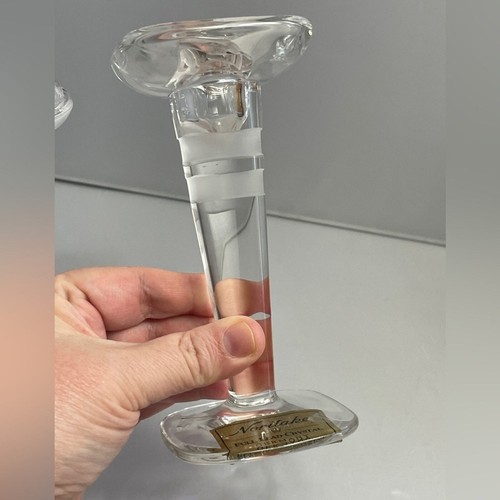 Neu mit Etikett Paar Noritake geätzte Kristall Kerzenständer 5,5" Meridian Made in Germany - Bild 6 von 9