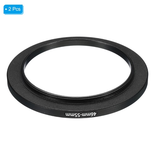 46mm-55mm Metal Step Up Ring, 2 Pcs Camera Lens Filter Adapter Ring Black - Picture 3 of 5