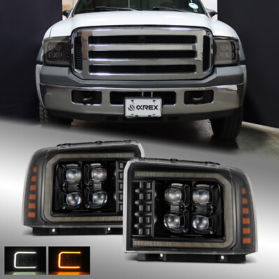 For 05-07 Ford Super Duty/Excursion NOVA-Series LED Alpha-Black Headlights